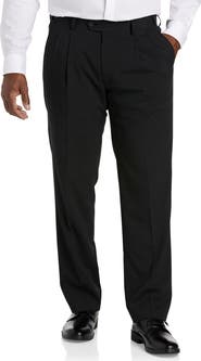 Oak Hill by DXL Big & Tall Perfect Fit Waist-Relaxer Pleated Suit Pants