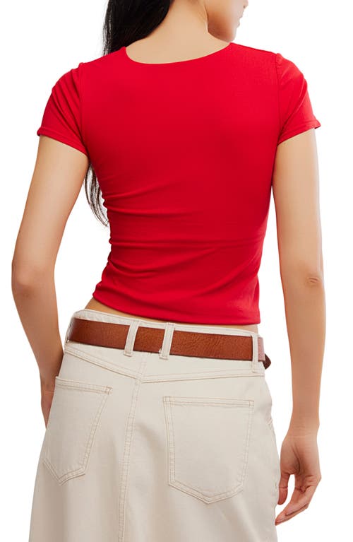 Free People Sunfade Clean Lines Baby T-shirt In Red