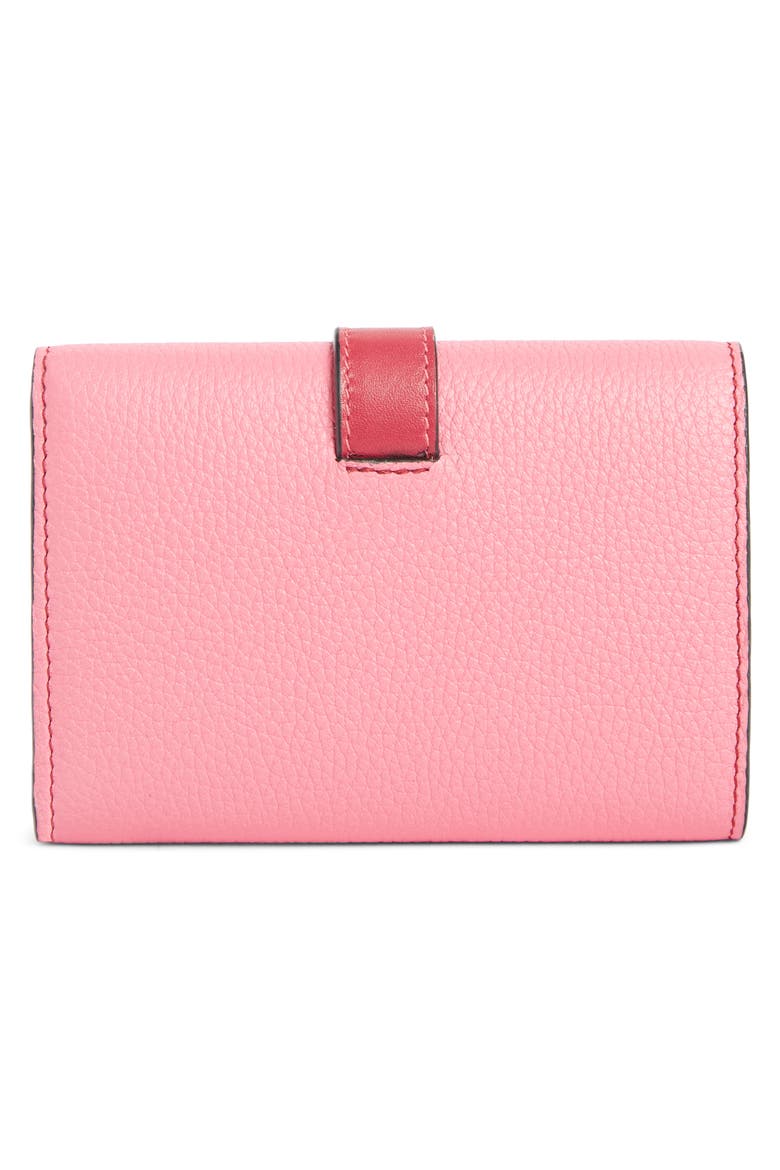 Small Leather Wallet, Alternate, color, WILD ROSE/ RASPBERRY