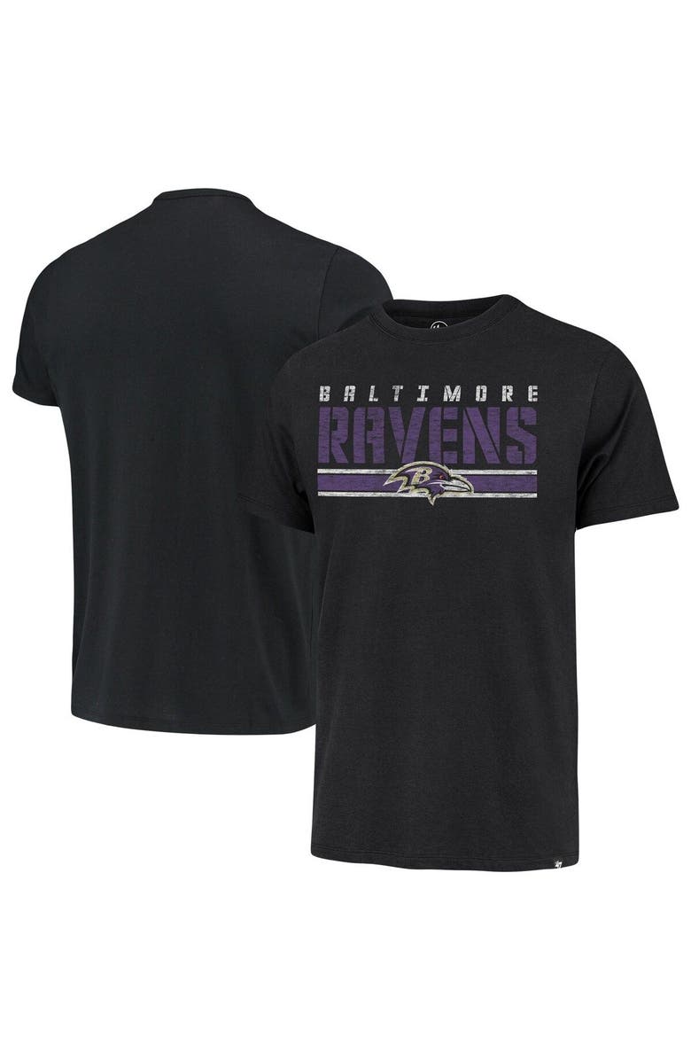 '47 Men's '47 Black Baltimore Ravens Team Stripe T-Shirt, Alternate, color, 