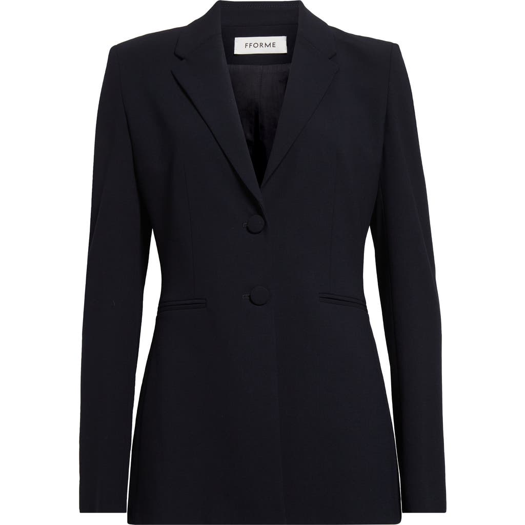 Fforme Bennet Tailored Stretch Virgin Wool Jacket In Navy
