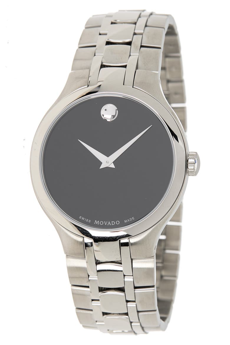 Men's Swiss Quartz Bracelet Watch, 39mm, Main, color, BLACK