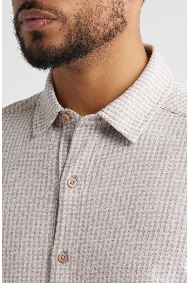 Bennett Gingham Short Sleeve Button-Up Shirt, Alternate, color, TAN GINGHAM