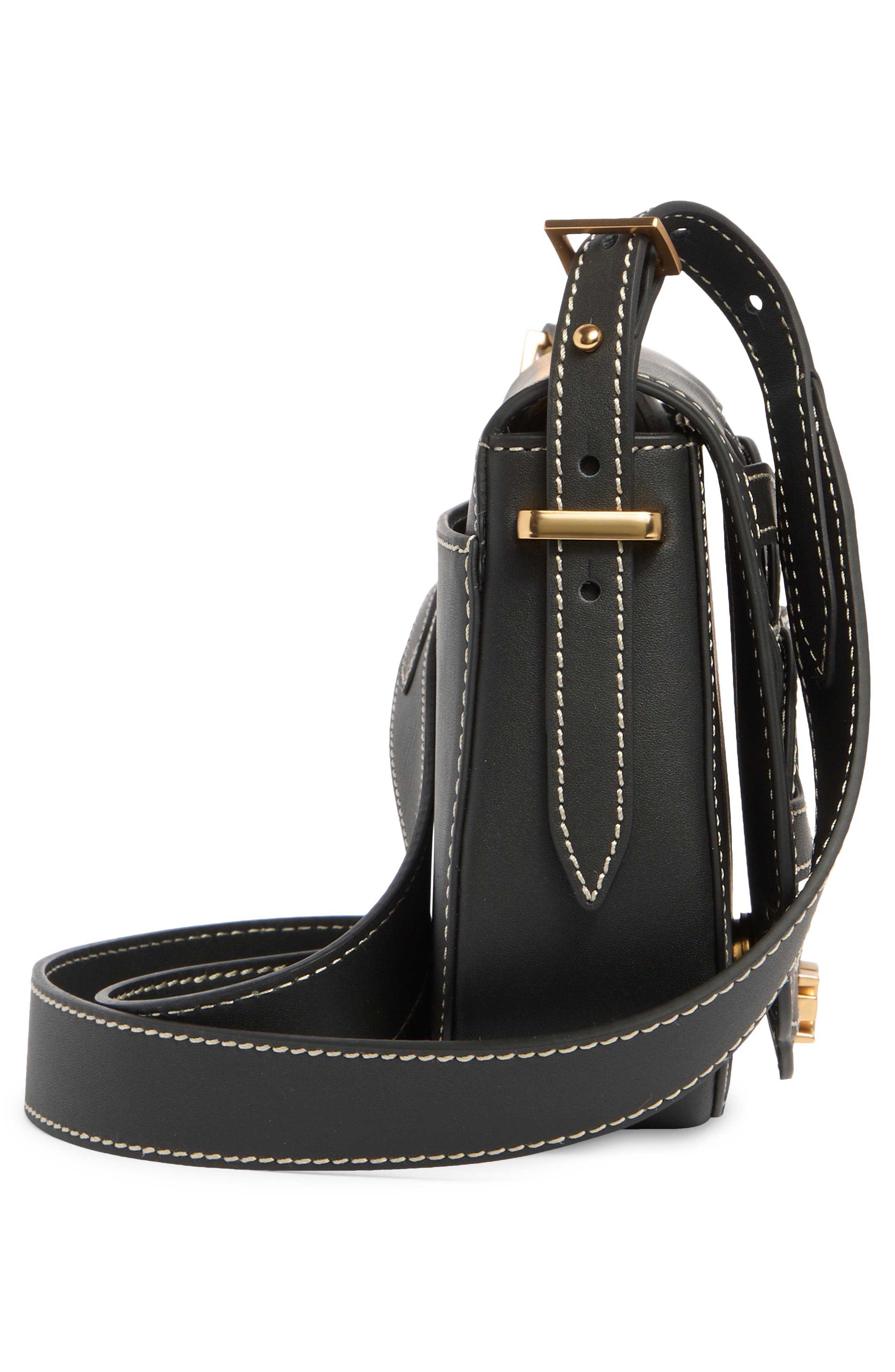 Sam Edelman Small Bay Leather Saddle Crossbody Bag, Alternate, color, 