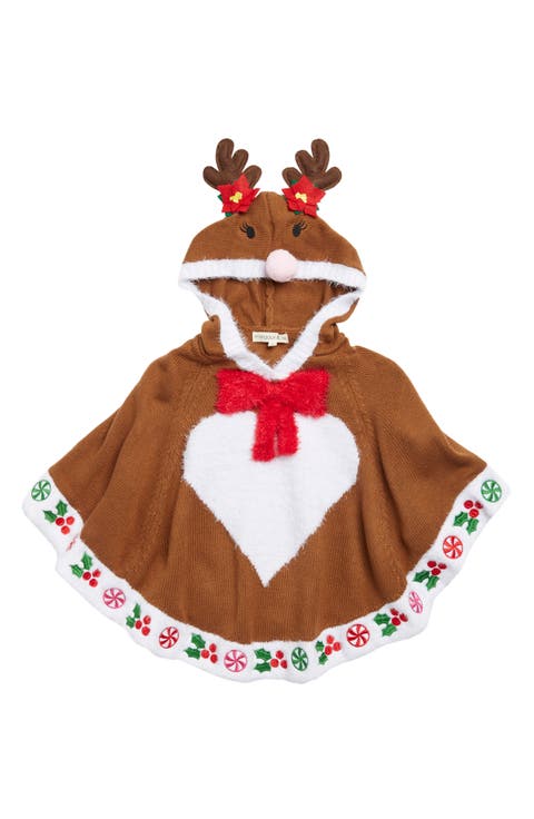 Kids' Reindeer Poncho Sweater (Little Kid)
