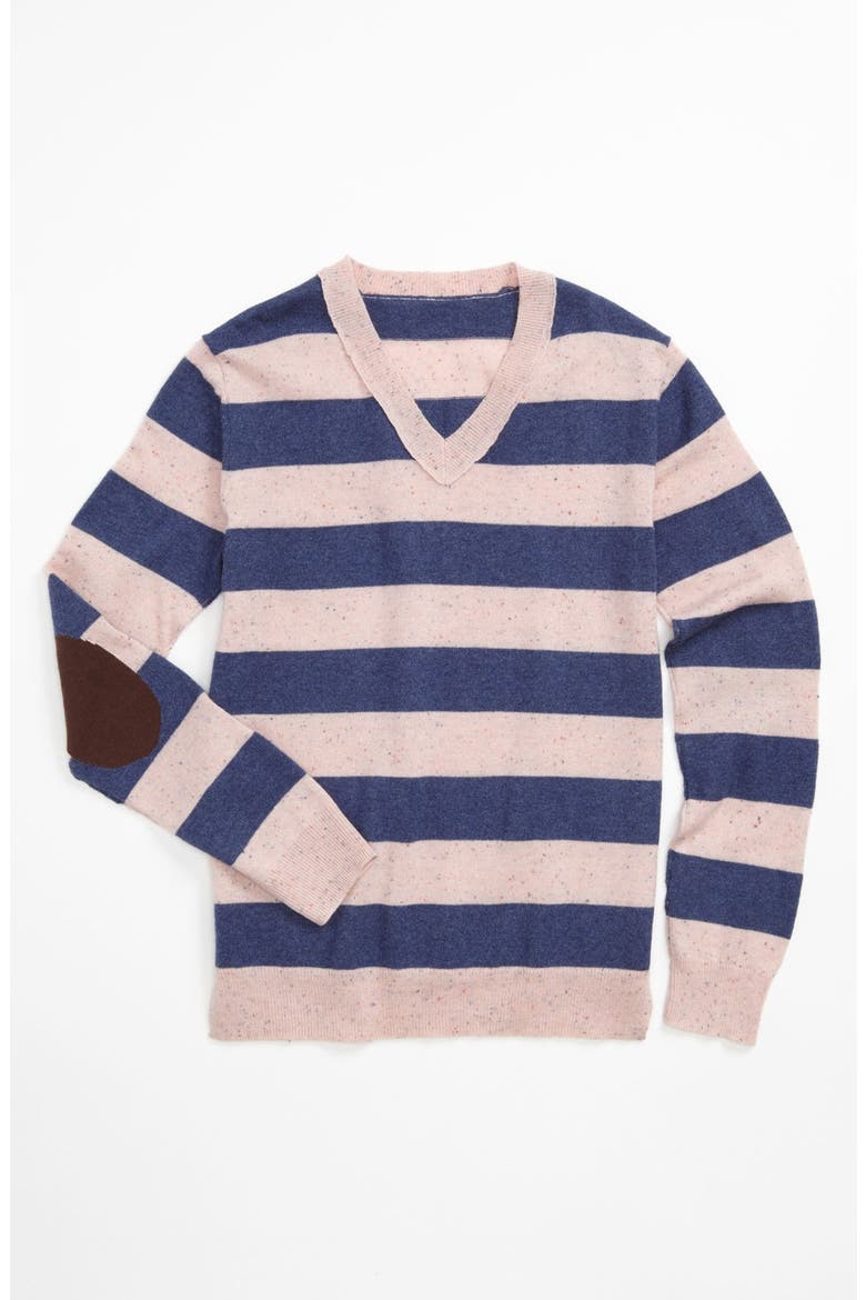 'Janie' Stripe Sweater, Main, color, BLUE/ LIGHT PINK STRIPE