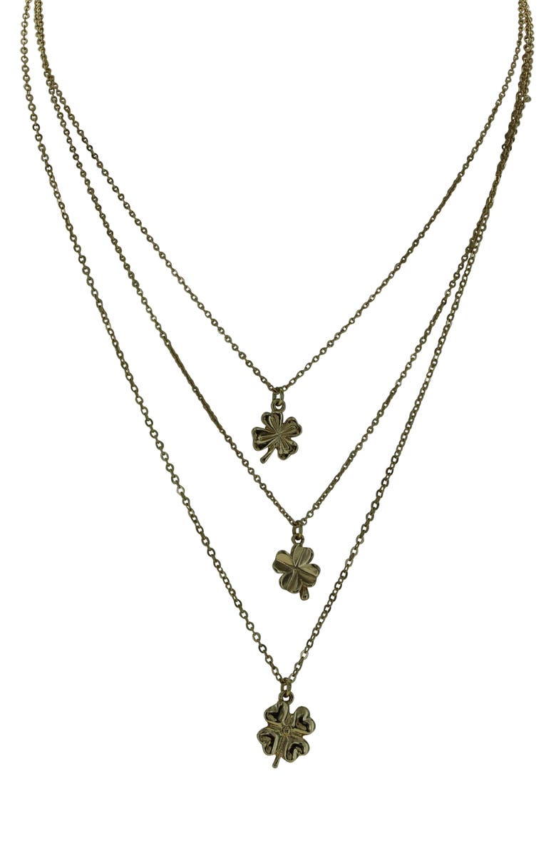 OLIVIA WELLES Lucky Layers Necklace, Main, color, Gold