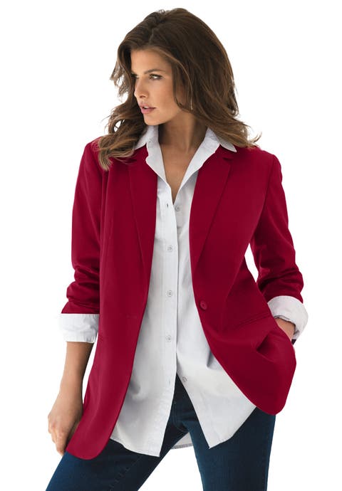 Plus Size Relaxed Boyfriend Blazer (Plus)