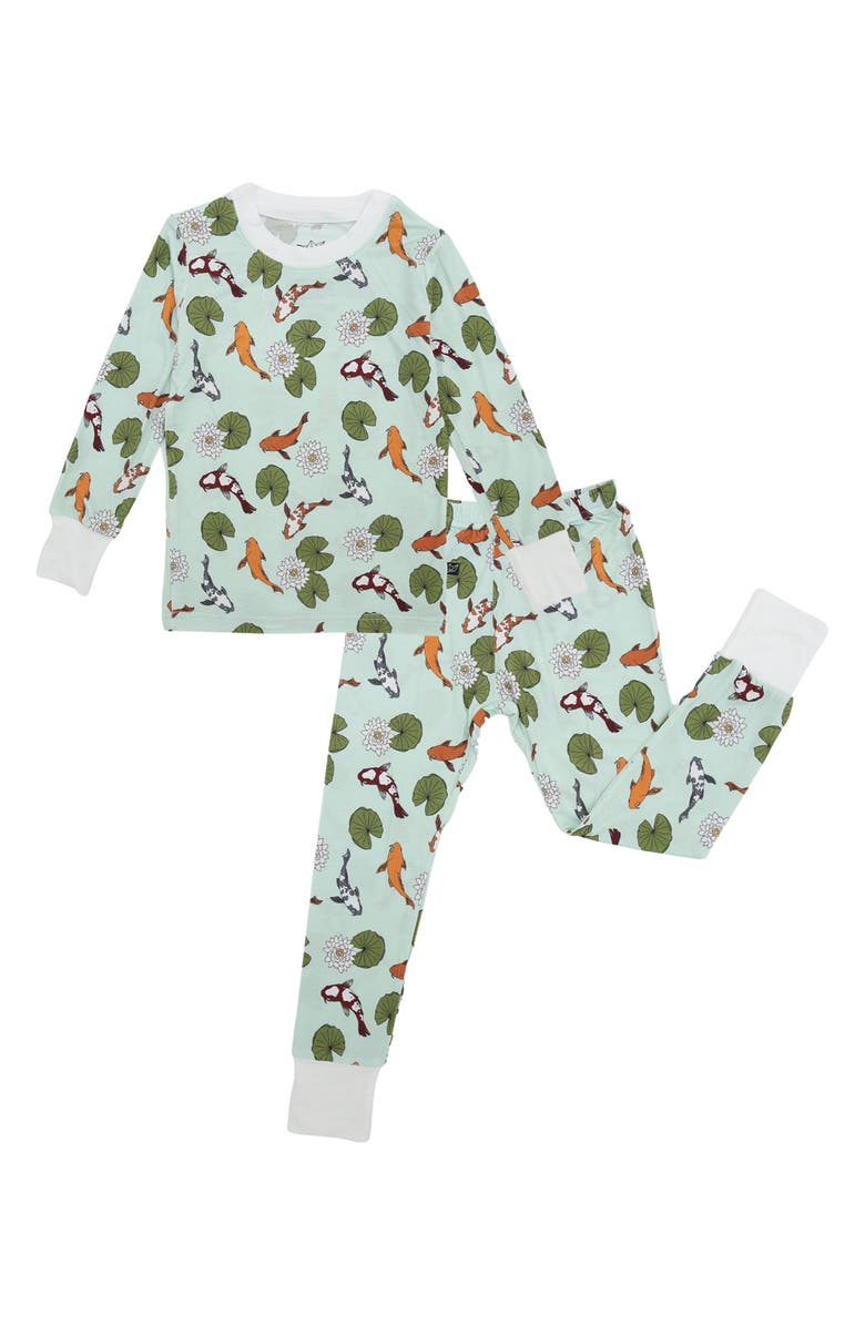 Peregrine Kidswear Koi Pond Print Fitted Two-Piece Pajamas, Main, color, 