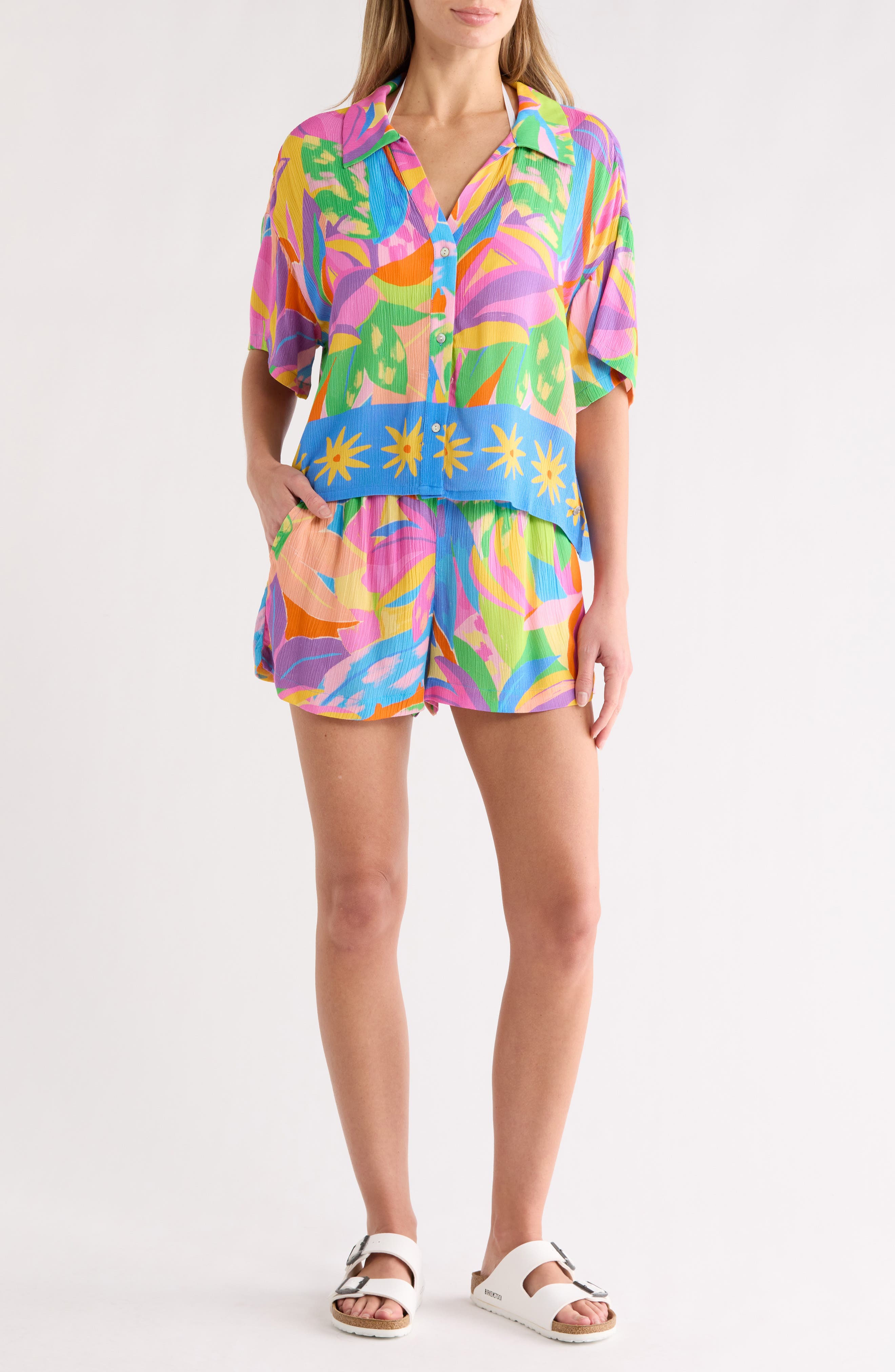 Roxy Heatwave Paperbag Waist Cover-Up Shorts