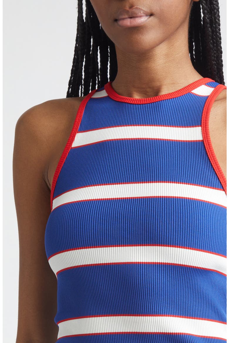 Pania Stripe Rib Racerback Tank, Alternate, color, BLUE STRIPE