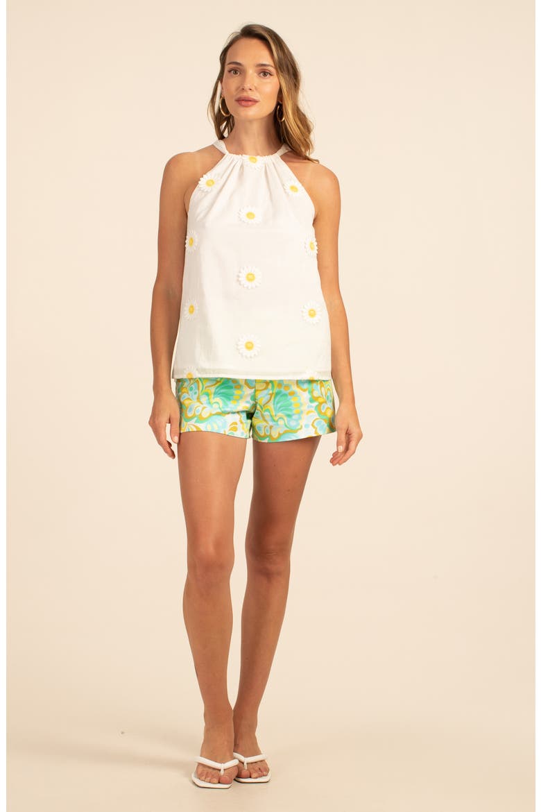 Rancho Daisy Appliqué Halter Tank, Alternate, color, WHITE/ DAISY