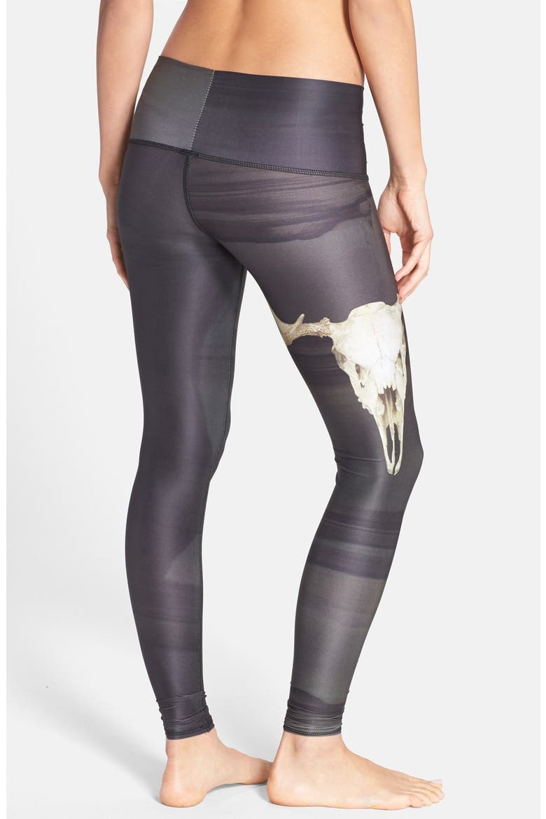 'Deer Medicine Hot Pant' Leggings, Alternate, color, BLACK