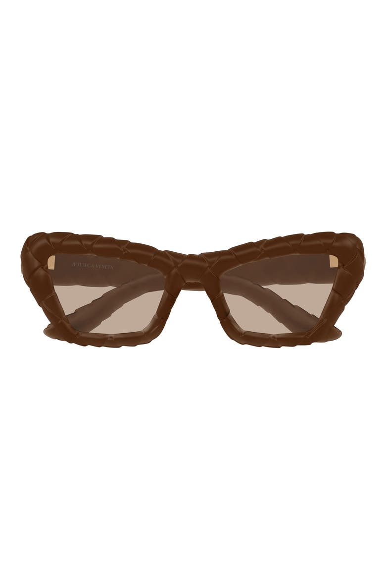 56mm Cat Eye Sunglasses, Main, color, BROWN