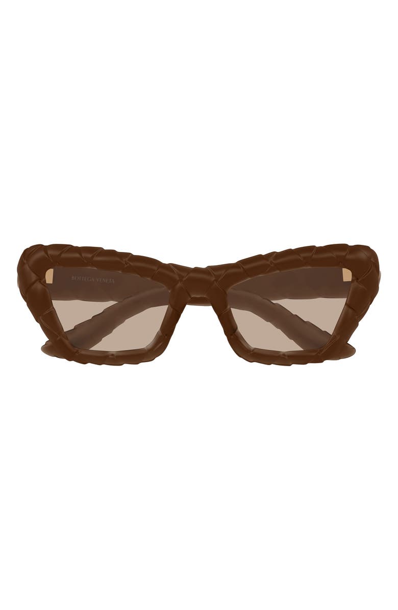 Bottega Veneta 56mm Cat Eye Sunglasses, Main, color, Brown