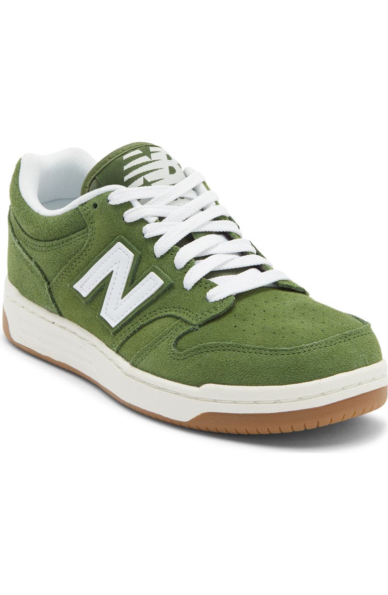 New Balance Kids' 480 Sneaker, Main, color, White/ Dark Alpine Green
