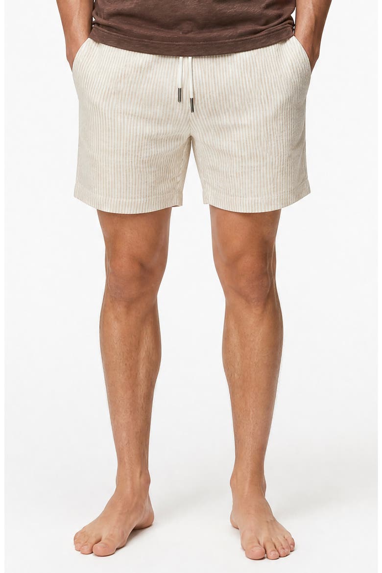 Linen Blend Pull-On Shorts, Alternate, color, SAND