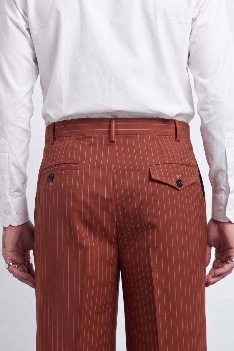 Syrah Pinstripe Suit Trousers, Alternate, color, Burnt Orange