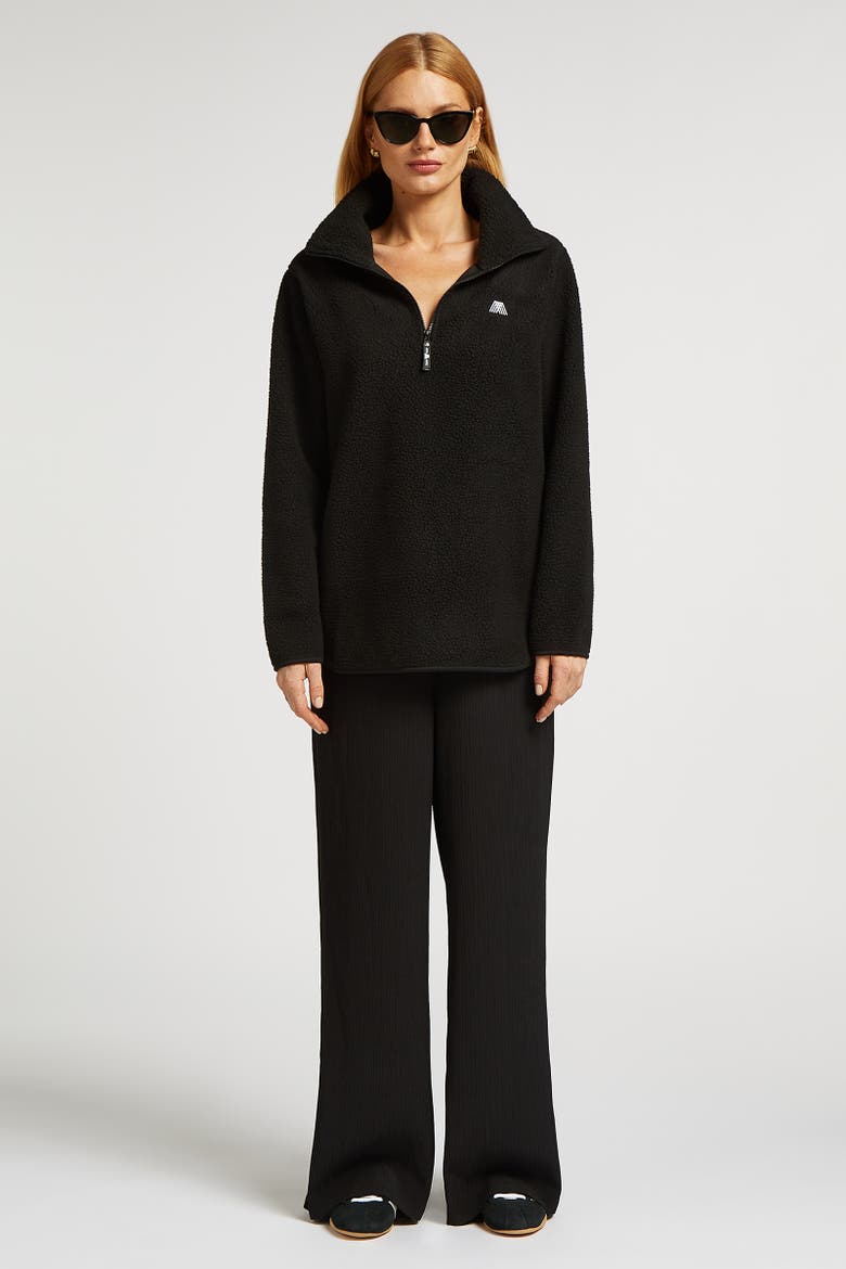 Lennox Half-Zip Long Sleeve Sweatshirt, Alternate, color, Black
