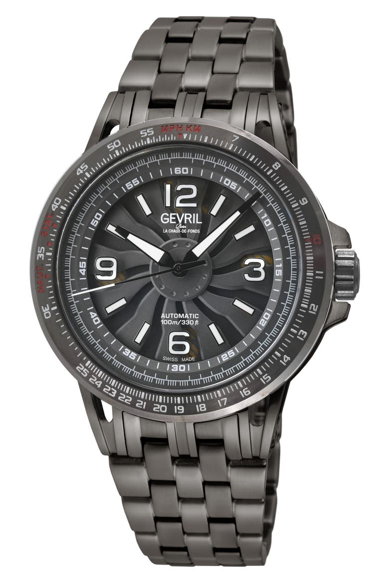Wind Master Automatic Bracelet Watch, 44mm, Main, color, DARK GRAY