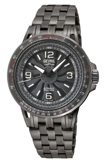 Gevril Wind Master Automatic Bracelet Watch, 44mm In Dark Gray