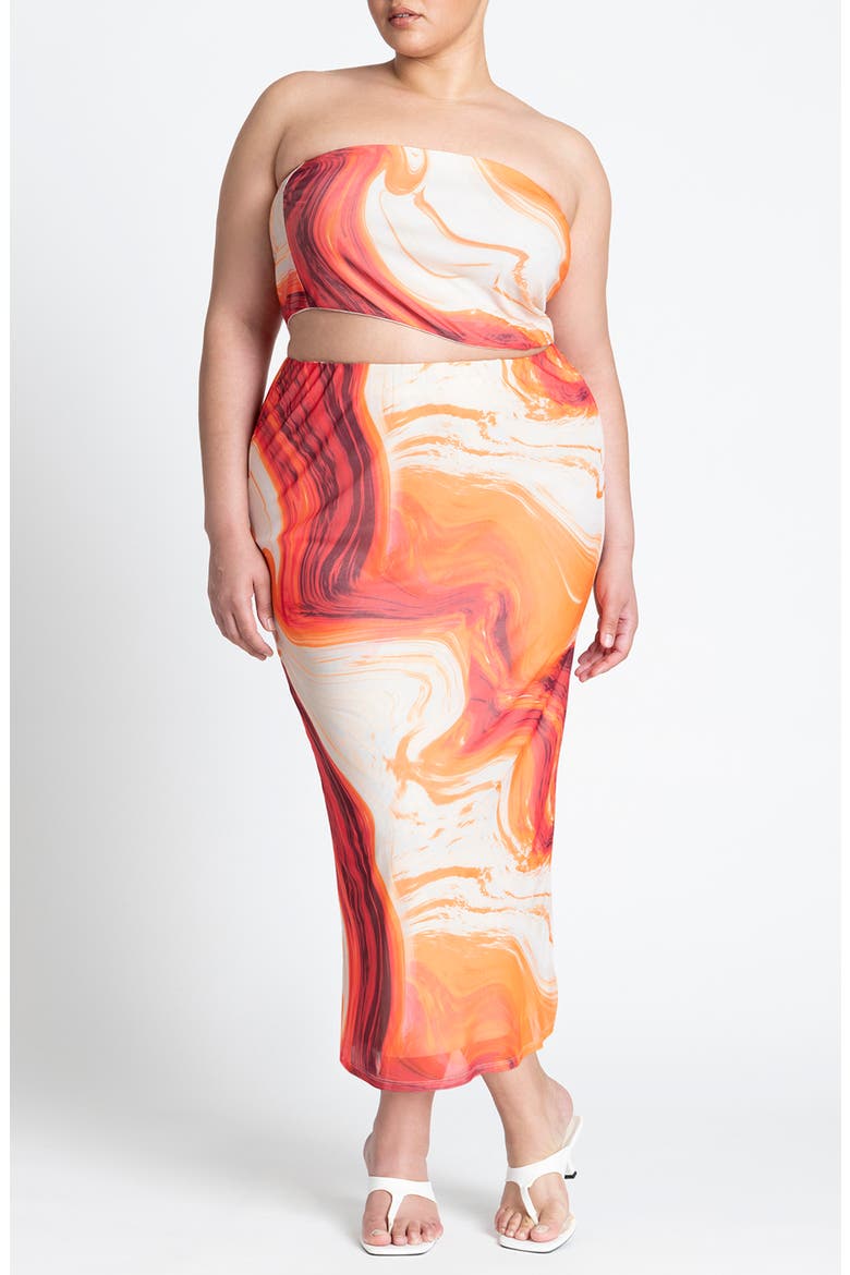 Print Tube Top, Alternate, color, MARBLE MARVEL