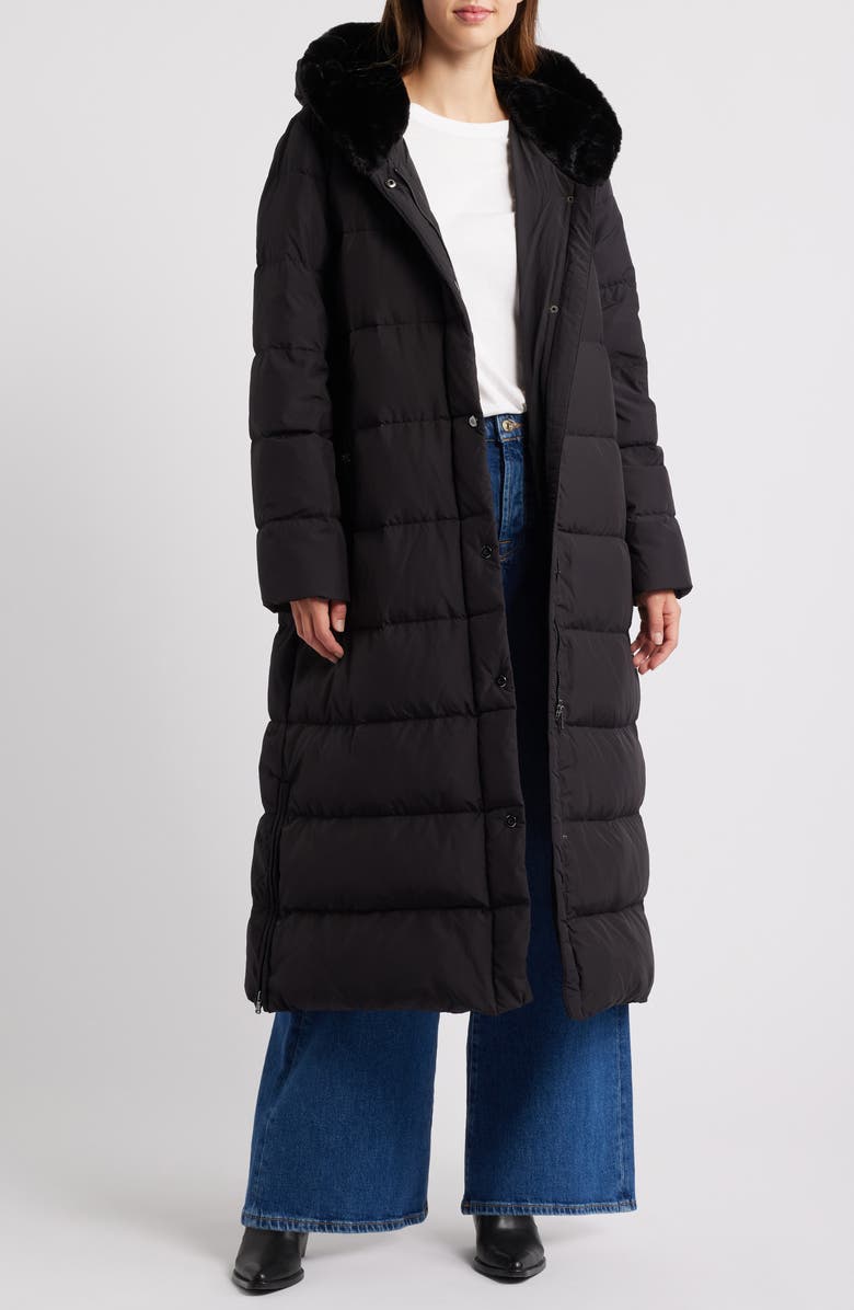 Lauren Ralph Lauren Longline Puffer Coat with Faux Fur Lined Hood, Alternate, color, 