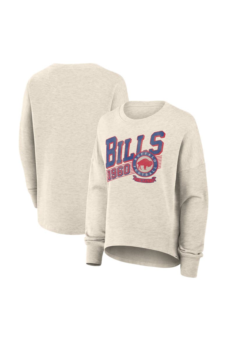 Women's Fanatics Cream Buffalo Bills Oversized Heritage Sweatshirt, Main, color, Cream