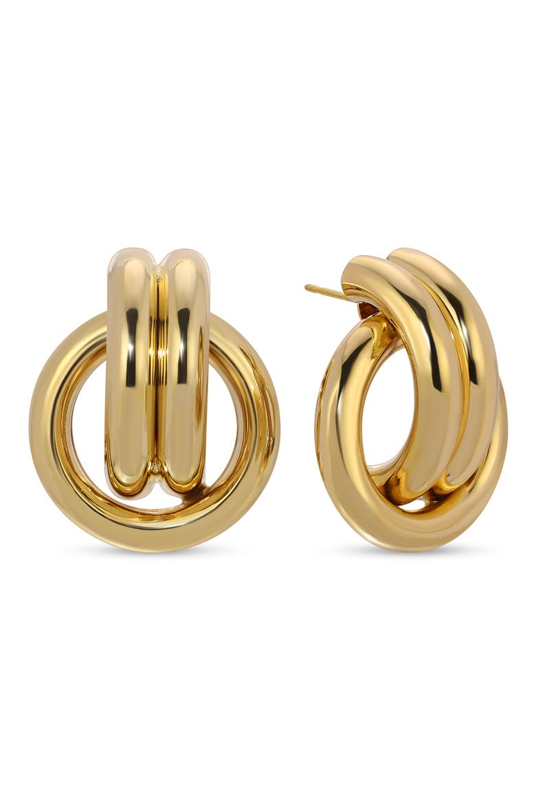 Viola Doorknocker Stud Earrings, Main, color, GOLD