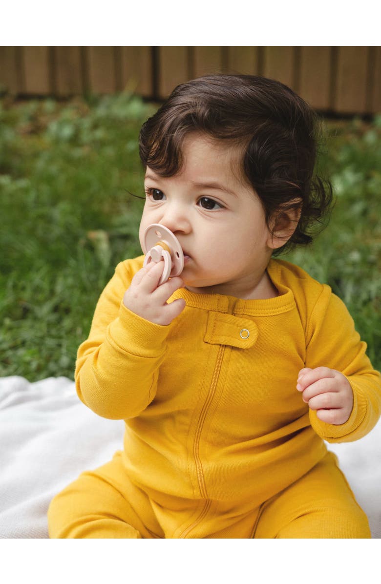 Leveret Footed Solid Cotton Matching Family Pajamas, Alternate, color, Mustard