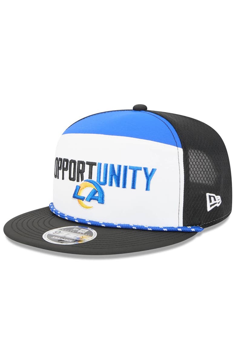 New Era Men's New Era White/Black Los Angeles Rams 2025 Inspire Change Split Panel 9FIFTY Snapback Hat, Alternate, color, White