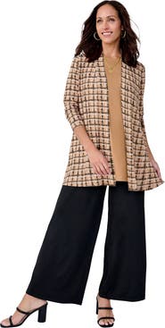 Jessica London Stretch Knit Open Front Knit Topper