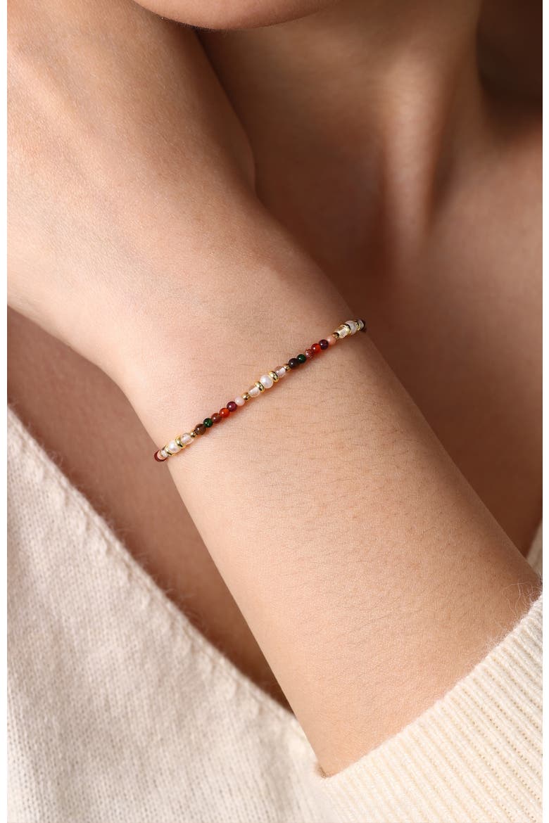 Rainbow Tourmaline Minimalist Bracelet, Alternate, color, Gold