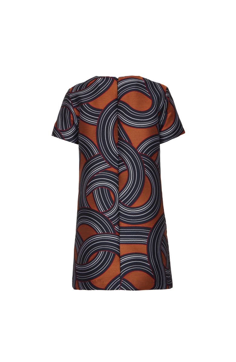 La DoubleJ Mini Swing Dress Montecarlo Jacquard Blue, Alternate, color, 