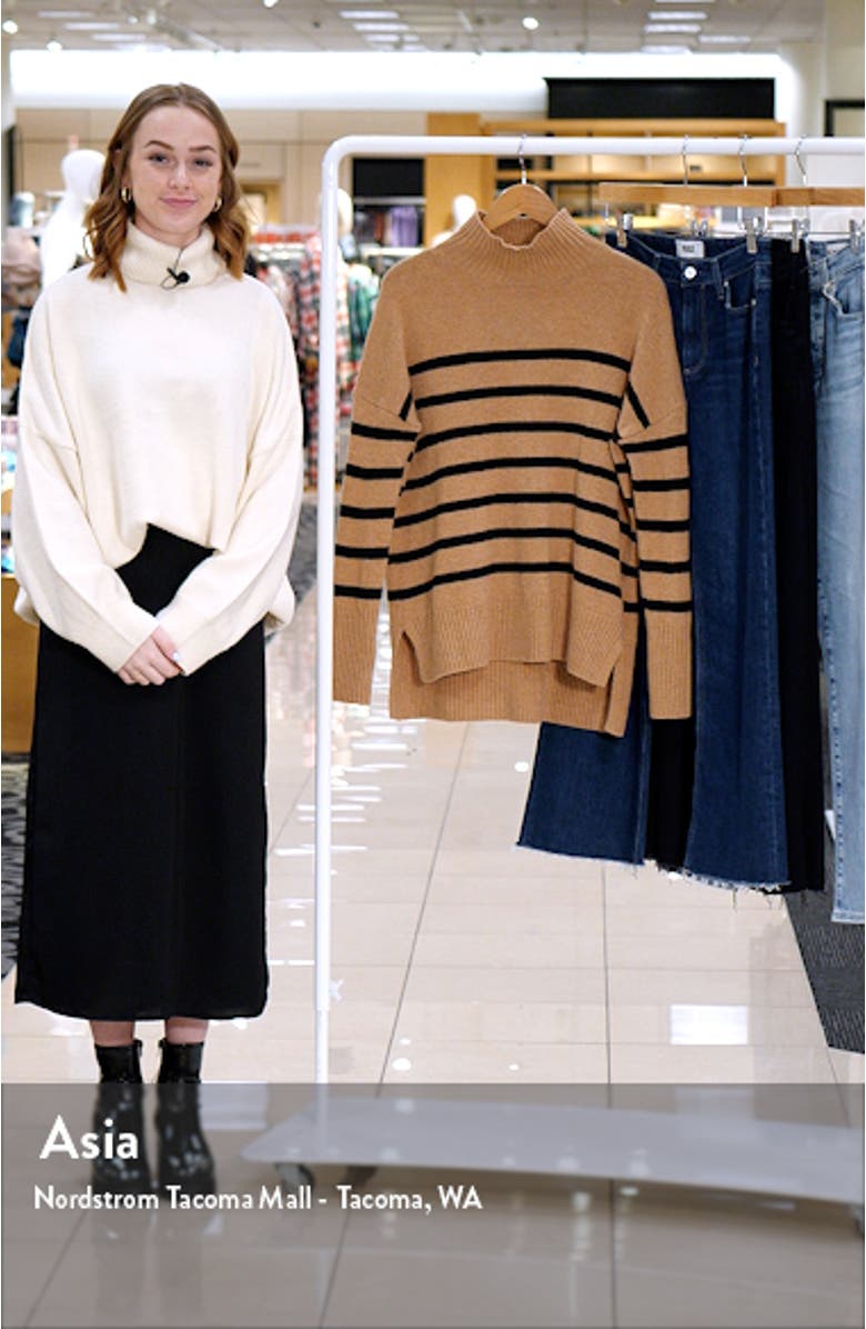 Stripe Oversize Merino Wool Turtleneck Swater, sales video thumbnail