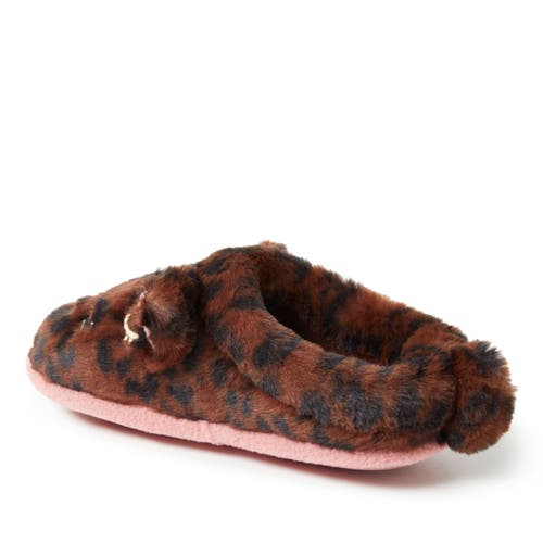 Dearfoams Kids' Peyton Animal Slip-on Clog Slipper In Brown