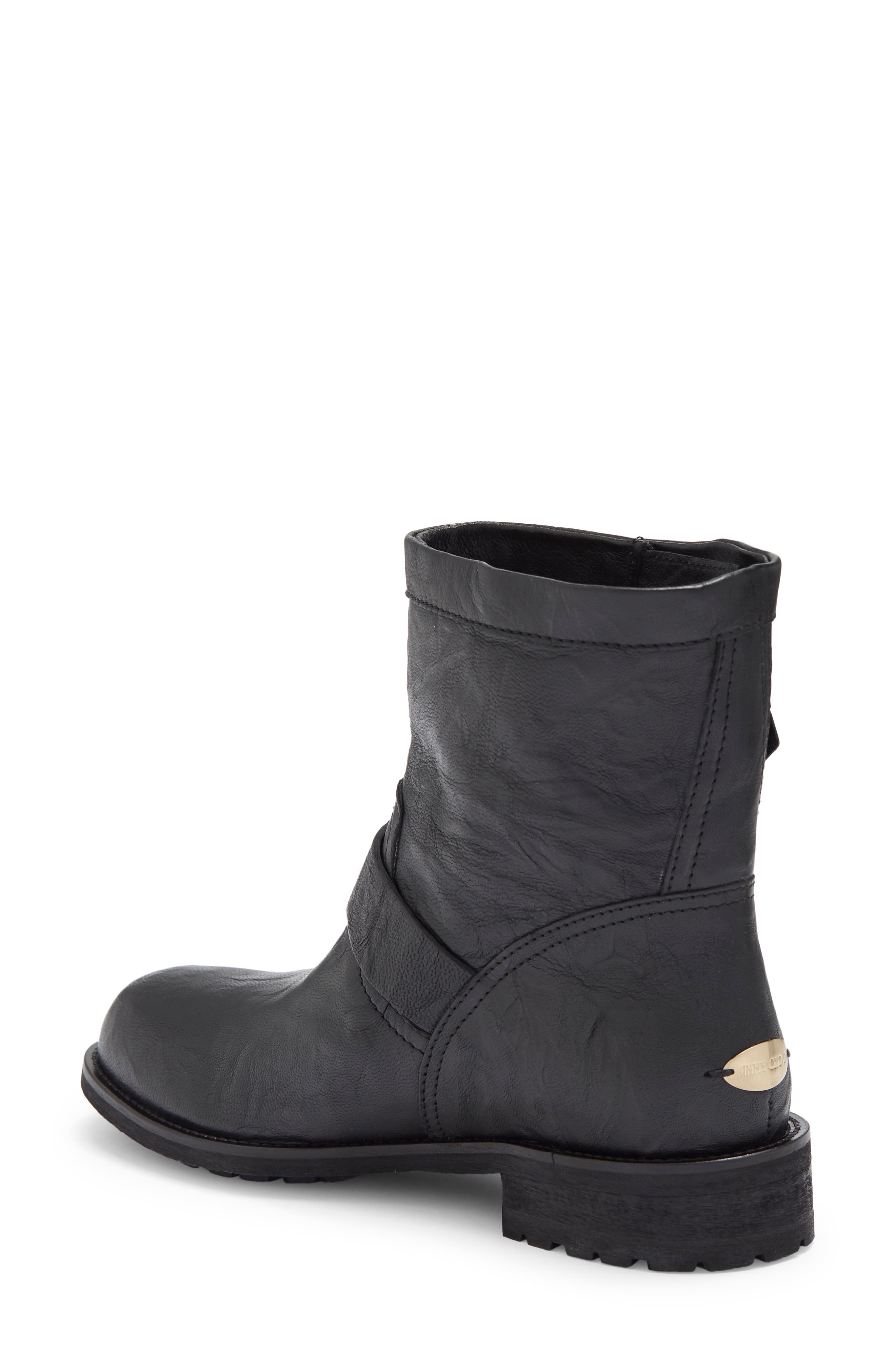 Jimmy Choo Buckle Biker Boot, Alternate, color, 