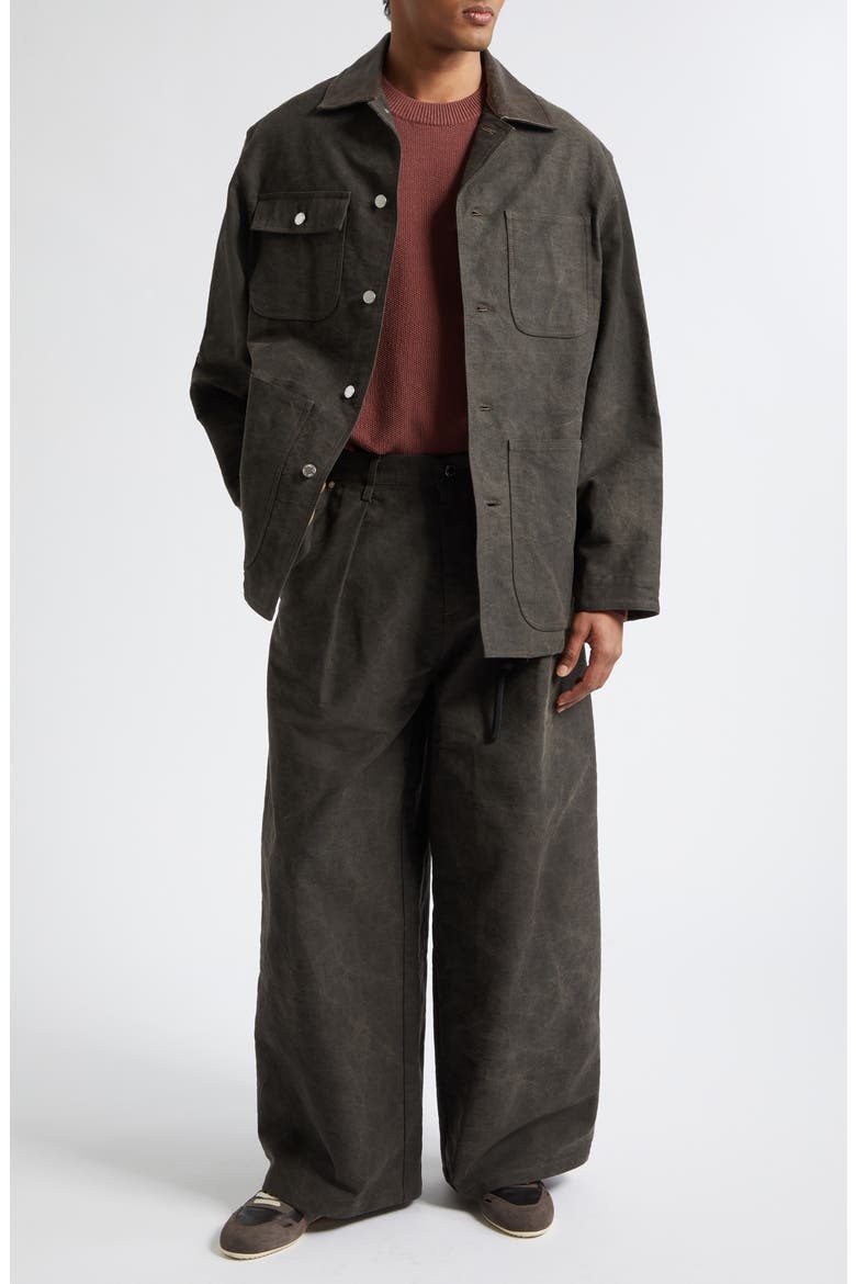 Superbaggy Cotton Moleskin Wide Leg Pants, Alternate, color, BLACK