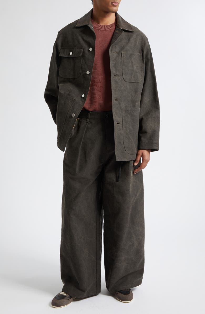 SONG FOR THE MUTE Superbaggy Cotton Moleskin Wide Leg Pants, Alternate, color, Black
