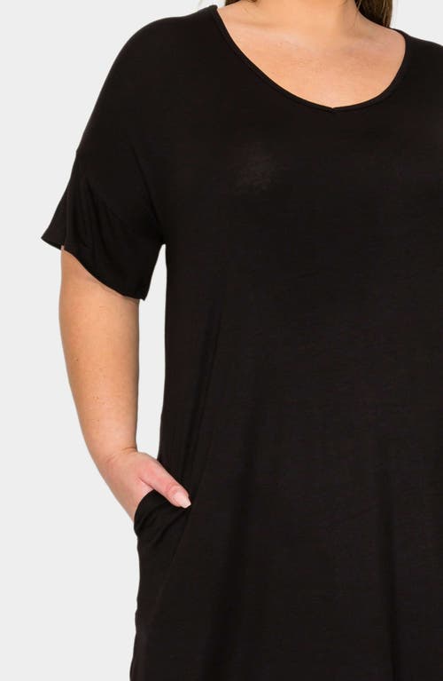 L I V D Olivia Short Sleeve Midi Dress In Black