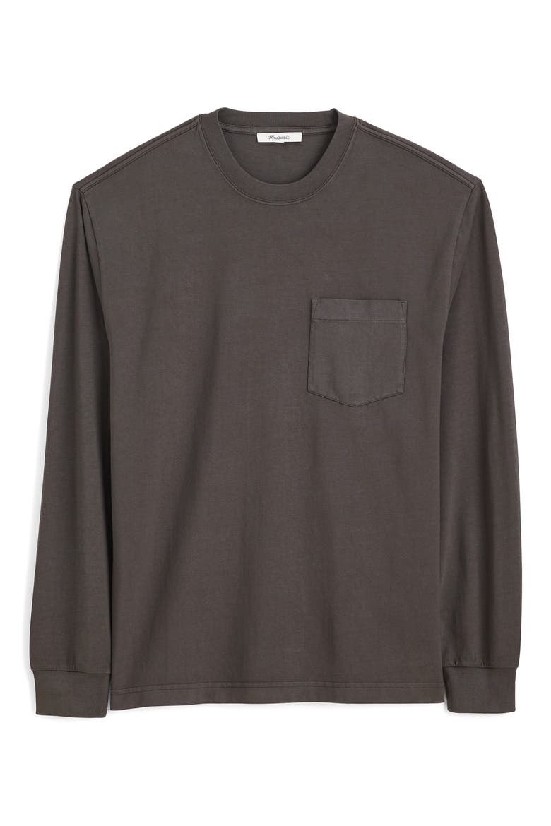The Vintage Long Sleeve Pocket T-Shirt, Alternate, color, ALMOST BLACK