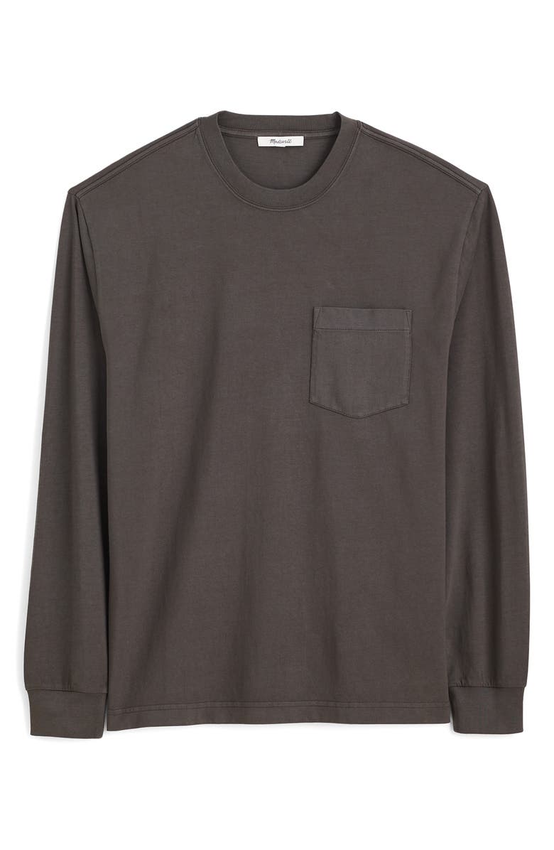 Madewell The Vintage Long Sleeve Pocket T-Shirt, Alternate, color, Almost Black