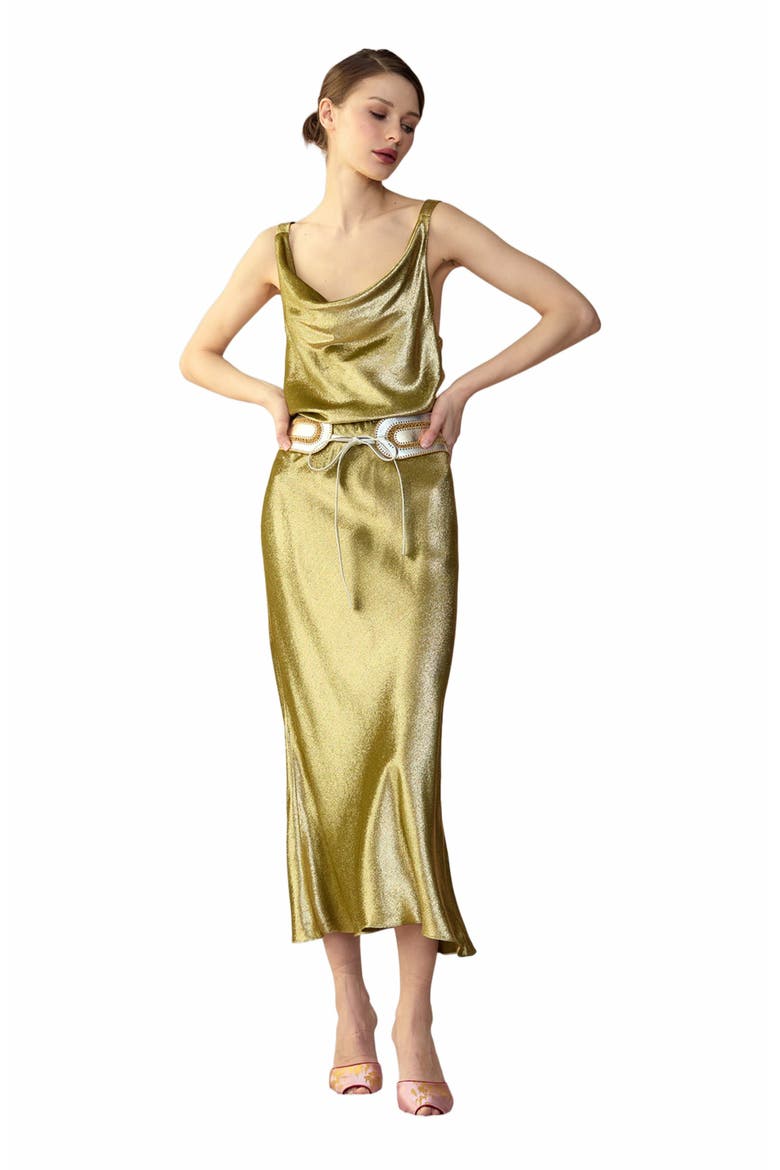 Shimmering Siren Top, Main, color, Metallic olive gold