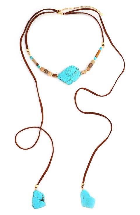 Suede & Turquoise Necklace