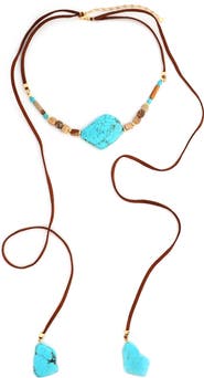 Panacea Suede & Turquoise Necklace