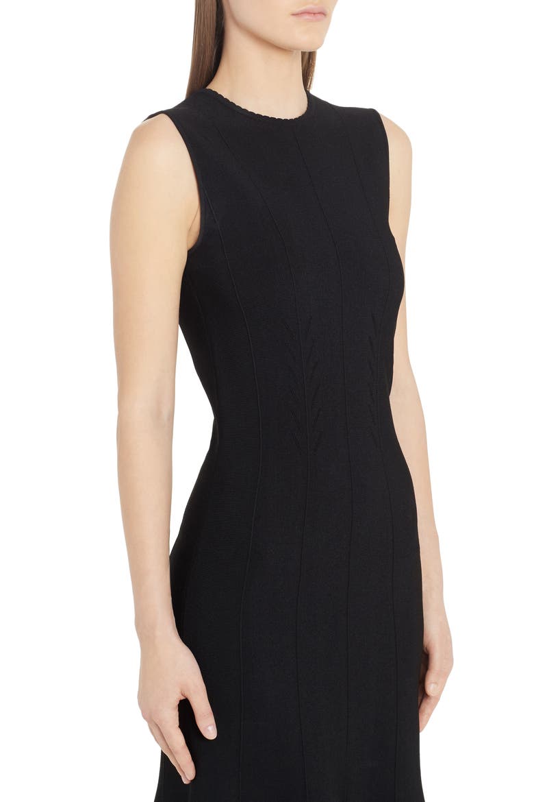 Alexander McQueen Cutout Scallop Hem Midi Sweater Dress, Alternate, color, BLACK