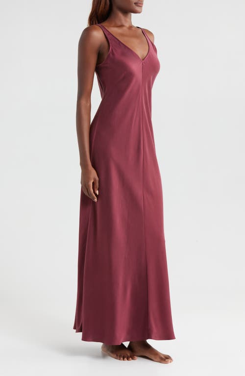 Lunya Washable Silk Slipdress Nightgown In Calliope Wine