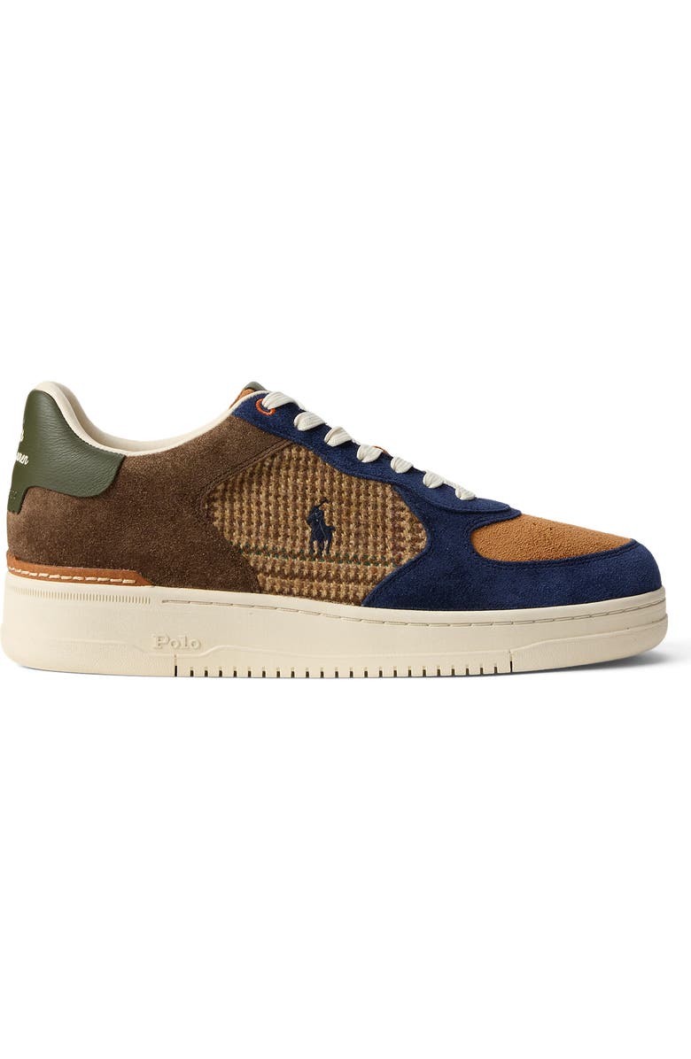 Polo Ralph Lauren Masters Court Mixed Media Sneaker, Alternate, color, Glen Plaid/ Multi