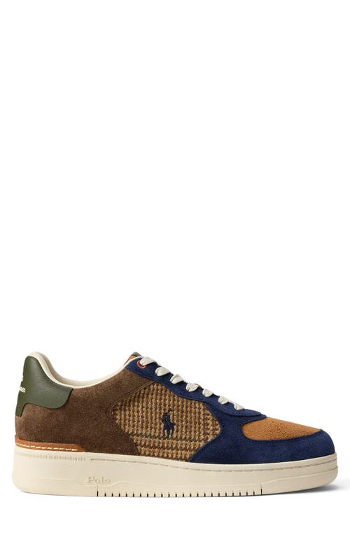 Polo Ralph Lauren Masters Suede-panelled Tweed Sneakers In Multi