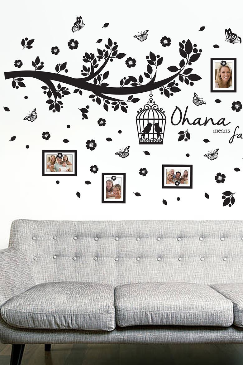 Family Photo Tree Black Frame Decal, Alternate, color, BLACK